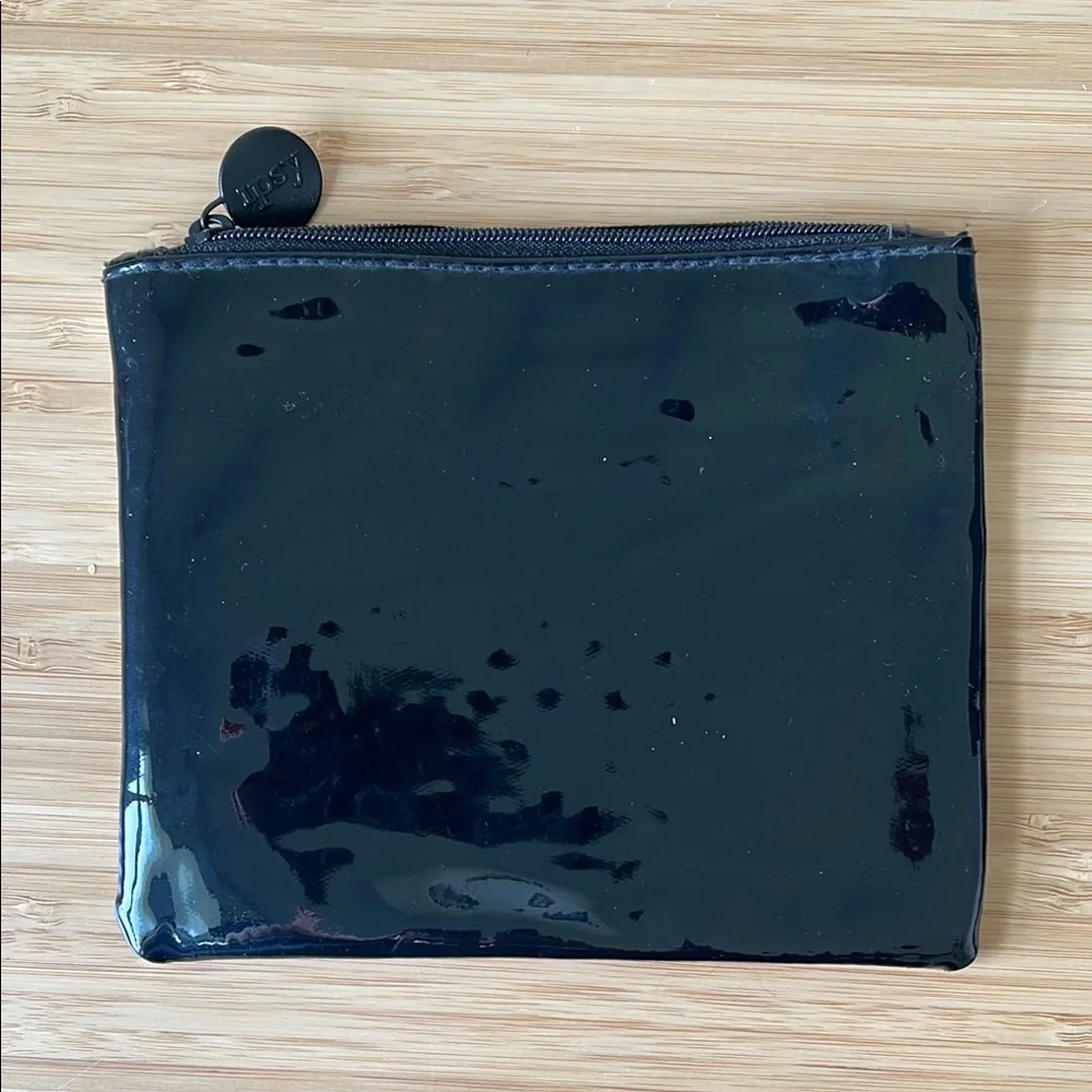 Ipsy Bag - Glossy Black and Foiled Gold Pouch